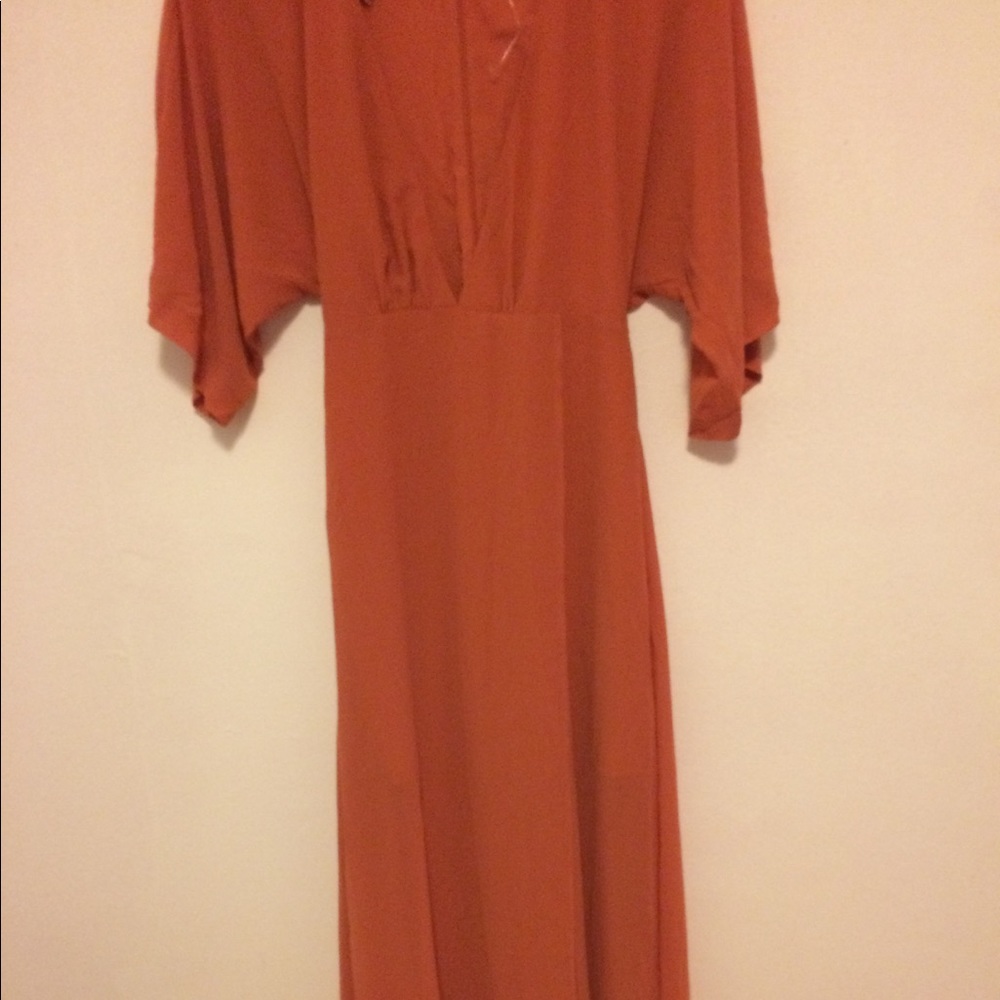New w/ tags, Long red-orange chiffon F21 dress